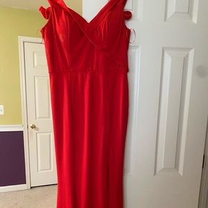 A long red prom dress